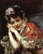 Raimundo de Madrazo y Garreta The Model Aline Masson with a White Mantilla oil